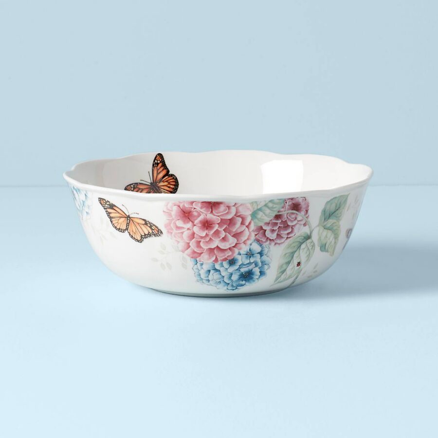 Hydrangea Floral Large Serving Bowl