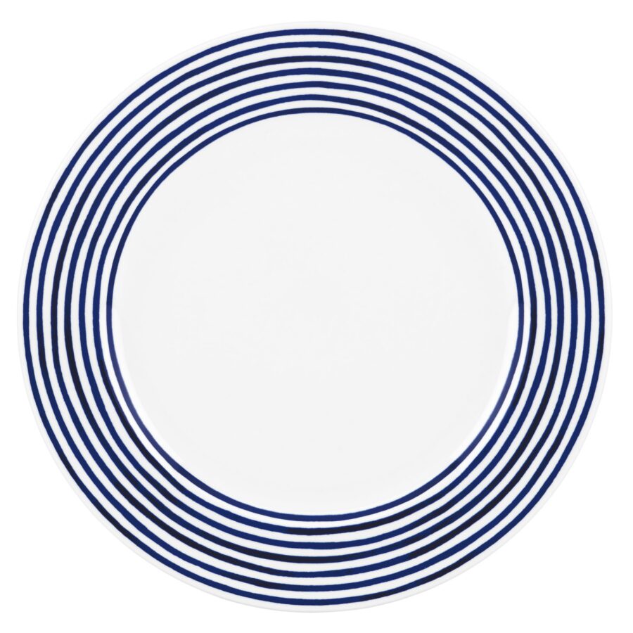 Blue Vertical Stripe Dinner Plate