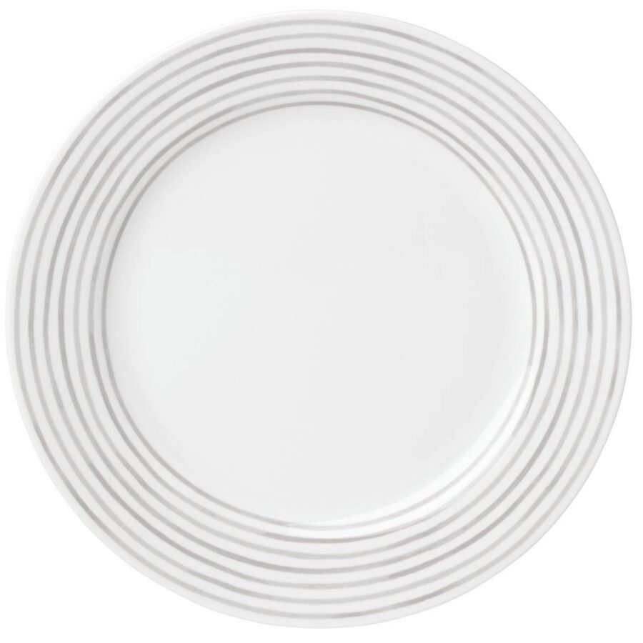 Gray Vertical Stripe Dinner Plate