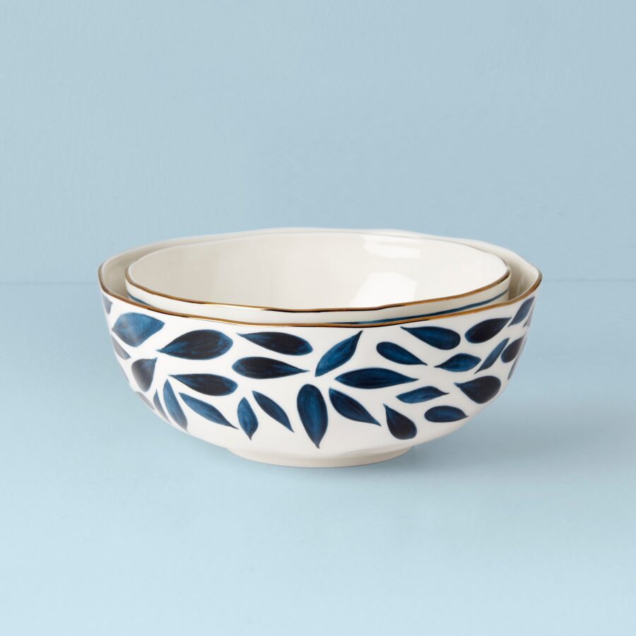 Textured Porcelain Nesting Bowls, 2-Piece Set