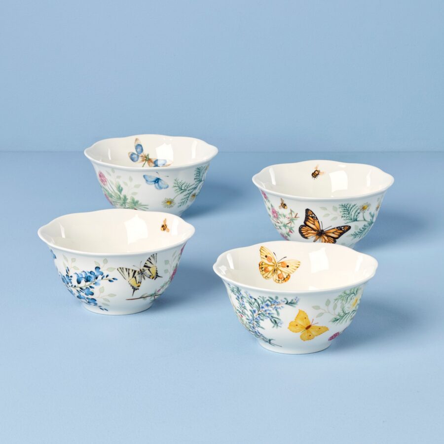 Botanical Herb Rice Bowls, Set of 4