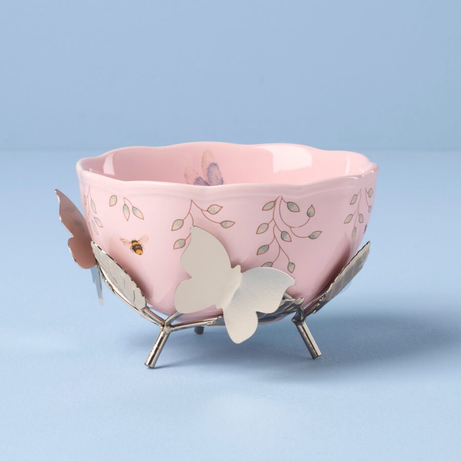 Mini Floral Display Bowl with Metal Stand